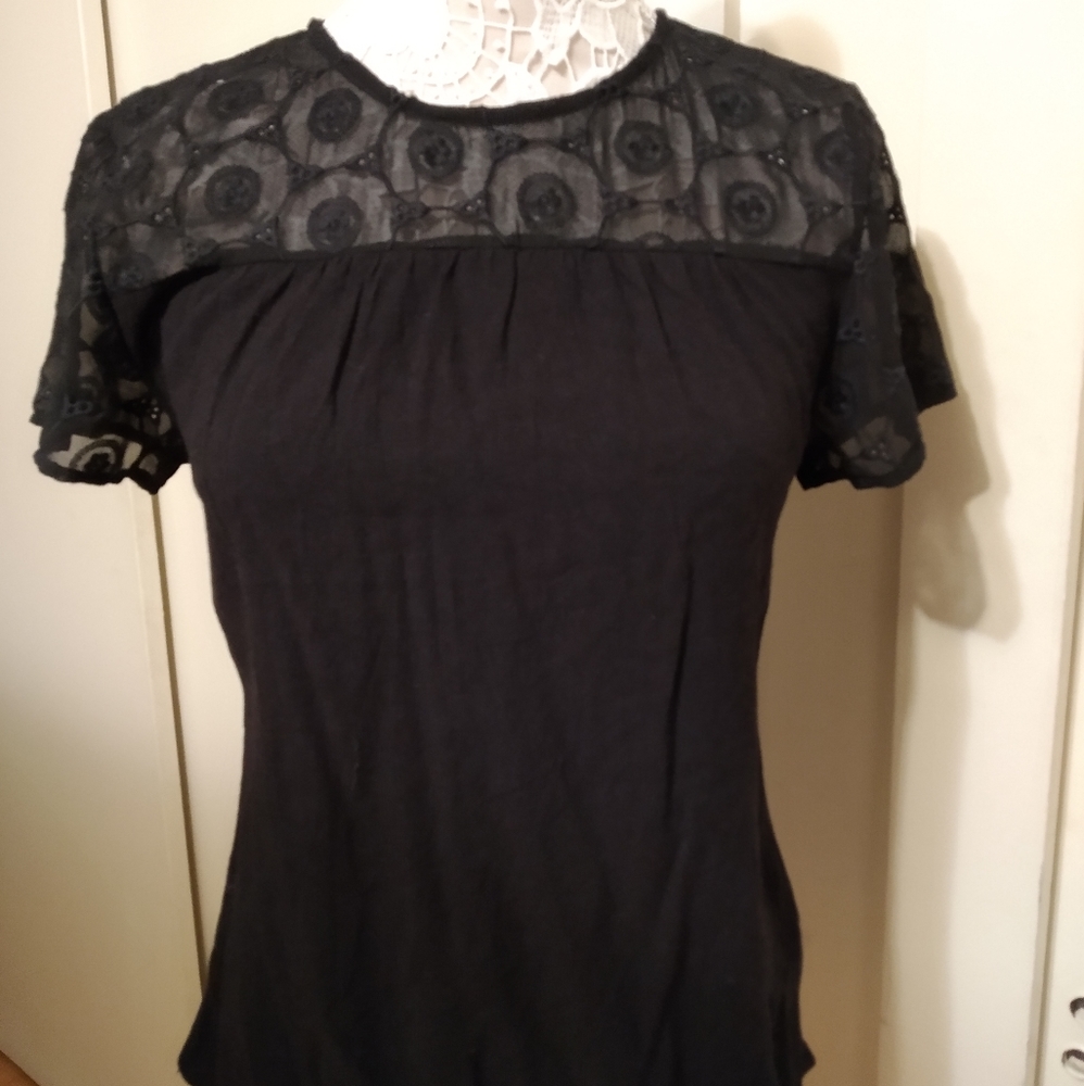 Tulle Black Lace Top